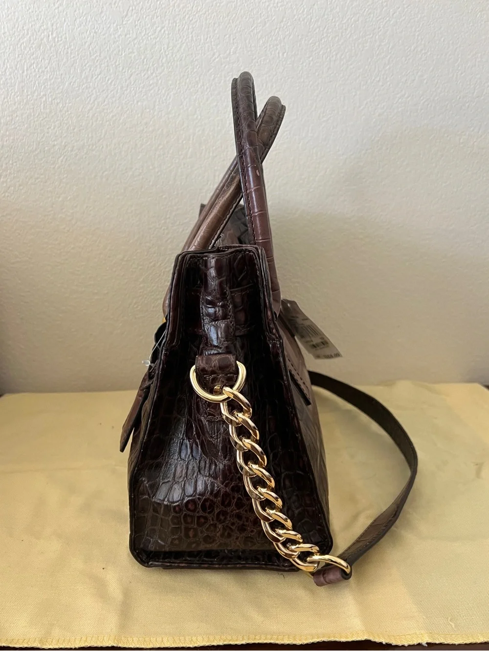 NWT Michael Kors Hamilton East West Crocodile-embossed leather satchel Large